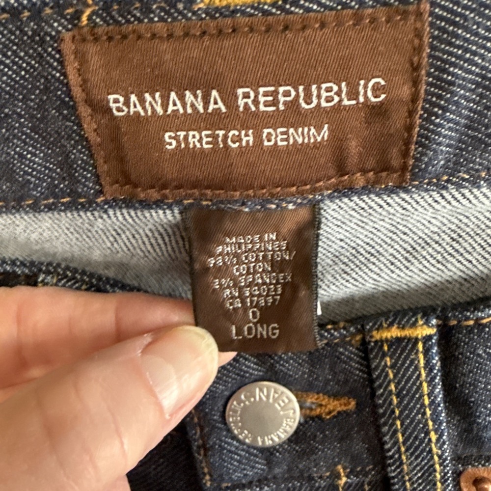 Banana Republic Womens Flare Stretch Denim Jeans Dark Wash‎ 0 Long Bell Bottom - Picture 5 of 8